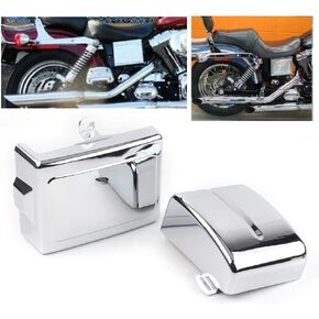 Three T Side Battery Cover Protector for for Harley Dyna Low Rider FXDL, Fat Bob FXDF, Street Bob FXDB, Super Glide FXD, Wide Glide FXDWG, Switchback FLD 2006-2017, Chrome