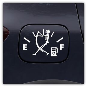 Funny Gas Tank Stickers for Car, High Gas Price Fuel Gauge Cap Decal for Women or Men, Car, Truck, Motorcycle, SUV, and Skeleton Window Decals for Vehicles by FaceMemory (White)