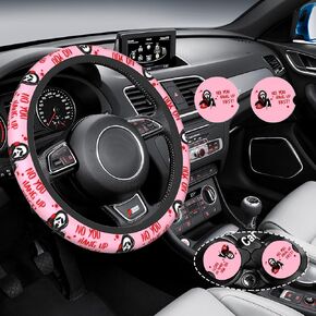with 2PCS Car Coasters Halloween Horror Movie Steering Wheel Cover Universal 15 in for Men Women Halloween Car Accessories