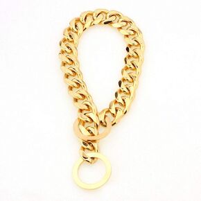 15mm Strong Silver Gold Stainless Steel Slip Dog Collar Metal Dogs Training Choke Chain Collars for Large Dogs Pitbull Bulldog Black 12inch