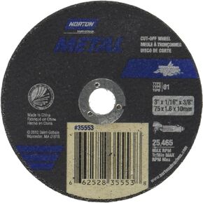 Norton Cut-Off Wheels 3" X 1/16" X 3/8" - Metal Cutting (25 / Box)