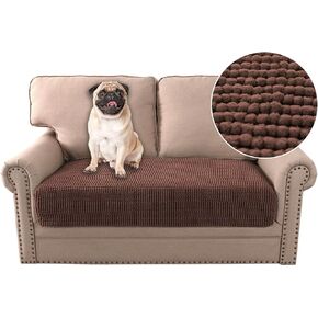 Flamingo P Couch Cover 3 Cushion Sofa Slipcover for Dog Bed Blanket Soft Furry Washable Plush Thick Chenille Pet Furniture Protector for Cat 35" x 82" Ivory