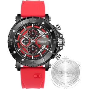 Mens Military Watch Chronograph Waterproof Male Quartz Watches Fashion Silicon Strap Sport Luminous Analog Calendar Business Wrist Watches for Men