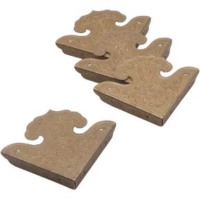 Metal Corner Guard，glrovazas Box Corner Protectors 4Pcs Metal Decorative Corner Guard Edge Safety Guard Cabinet Metal Corner Bumpers for Case Wooden Box Furniture Hardware