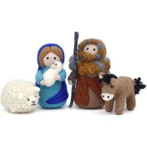 ThinkThings Nativity Felting Kits,Needle Felting kit,Gift Needle Felting Kits for Beginners,Wool Felting Doll with DIY Instruction (8PCS Kits)