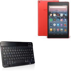 BoxWave Keyboard Compatible with Amazon Fire HD 8 (8th Gen 2018) - SlimKeys Bluetooth Keyboard, Portable Keyboard with Integrated Commands for Amazon Fire HD 8 (8th Gen 2018) - Jet Black