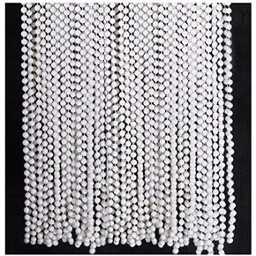 Funny Party Hats White Beaded Necklace - Flapper Beads - Bridal Shower Necklaces - Bulk Party Favors - Costume Beads - 24 Pcs