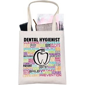 LEVLO Dental Hygienist Canvas Tote Bag Dentist Assistant Graduation Gift Dentist Shoulder Bag For Dental Graduation