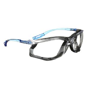 نظارات أمان 3M، Virtua CCS، زوج واحد، ANSI Z87، مضادة للضباب، عدسات عاكسة، إطار أزرق، نظام تحكم بقابس الأذن السلكي - عبوة من 20 قطعة