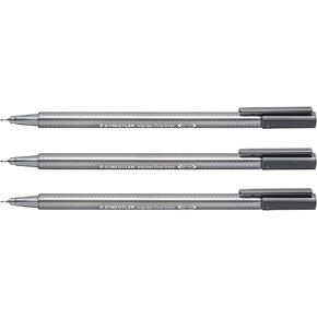 Staedtler Triplus Fineliner Pens gray color 3 Pcs./Pack