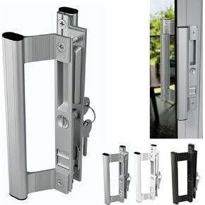 Sliding Glass Door Replacement with Handles on Both Sides, 6-5/8 Black - Patio Door Handle Set That is 1 in. to 1-1/8 in. Thick Used on Both Left and Right-Handed. (Keyed)