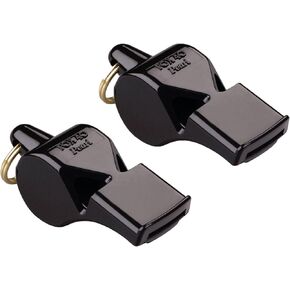 Fox 40 Pearl Sports and Safety Loud Marine Whistle, Black (2 Pack)