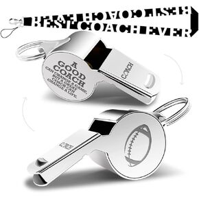 Whistle Thank You Football Gifts for Coaches Teachers Whistle Emergency Coach Referee Lifeguard Loud Whistle for Men Women Referees Coaches School Sports Coaches Whistle with Lanyard Cheer Coach Gift.