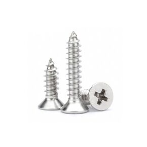 #12 x 2-1/2"(1/2" to 3" Available) Flat Head Phillips Drive Screws Sheet Metal Self-Tapping Screws, 304 Stainless Steel Screw, 25 PCS