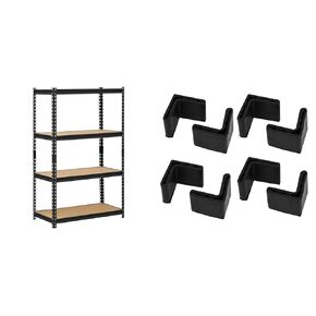 Edsal UR-364BLK Black Steel Industrial Shelving, 4 Adjustable Shelves, 3200 lb. Capacity, 60" Height x 36" Width x 18" Depth