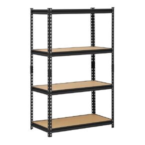 Edsal UR-364BLK رفوف صناعية من الفولاذ الأسود، 4 أرفف قابلة للتعديل، سعة 3200 رطل، ارتفاع 60 بوصة × عرض 36 بوصة × عمق 18 بوصة