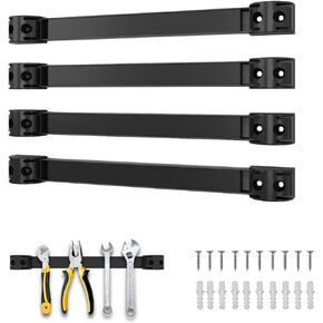 SDLDEER 12'' Magnetic Tool Holder, 4 Packs Magnetic Strips Tool Magnet Bar PVC Coated for Garage Tool Organizer