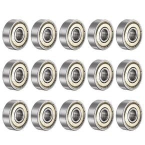 uxcell 15pcs 625ZZ Deep Groove Ball Bearings 5mm Bore 16mm OD 5mm Thick Carbon Steel Double Shielded ABEC3 Z1 Bearing for Motors