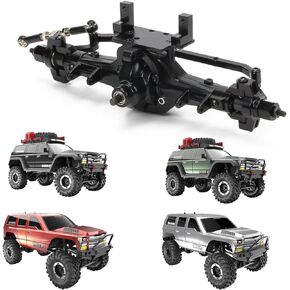 RCAWD RC Axles Assembly with Gears, Metal RC Front Axle Housing for 1/10 HSP Rock Crawler 94180 RGT 18000 Himoto REDCAT RC Crawler Axles Everest GEN7 PRO, Everest GEN7 Sport, Hop Up Parts Black