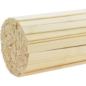 Powlankou 80 Pieces 11.81 Inches Natural Bamboo Sticks, Bamboo Strips, Strong Natural Bamboo Sticks for Craft Projects