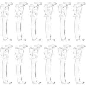 uxcell 12Pcs 2.5 Inch Clear Valance Clips, Hidden Window Blind Valance Retainer Holder for Horizontal Blind Wood or Faux Wood Blinds, Style10