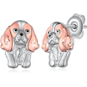 أقراط Cavalier King Charles Spaniel 925 من الفضة الإسترليني Cavalier King Charles أقراط مجوهرات لطيفة على شكل كلب حيواني هدايا للنساء والفتيات in Kuwait
