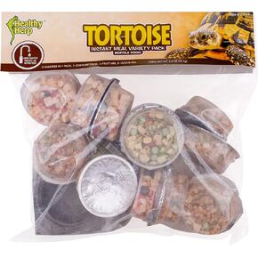 Healthy Herp Instant Meal Tortoise Food Variety Pack (7 x Tortoise Food, 4 x Fruit Mix, 3 x Vegi Mix, and 1 X Feeding Dish)
