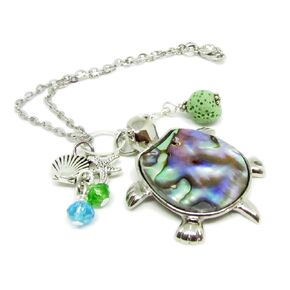 Sea Turtle Rear View Mirror Charm - Essential Oil Car Diffuser - Abalone Shell Tortoise Car Charm
