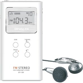 Sangean DT-120 White Pocket AM/FM Digital Radio (White)
