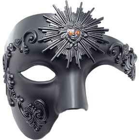 Steampunk Metal Cyborg Venetian Mask Masquerade Mask Men Venetian Party Mask Phantom of The Opera Mardi Gras Mask