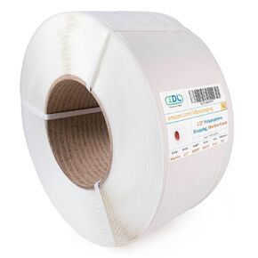 IDL Packaging 1/2" x 9900' Machine Grade Polypropylene (PP) Strapping Roll of 8" x 8" Core Size (350 lbs Break Strength) for Automatic and Semi-Automatic Machines - Lightweight Poly Banding Packaging