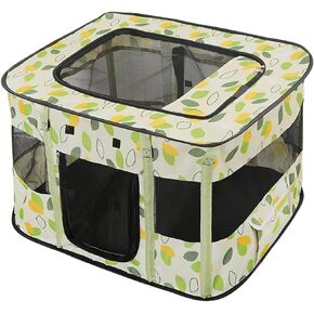 Hamiledyi Portable Cat Playpen, Foldable Rectangle Puppy Exercise Playpen, Small Pet Delivery Room, Pet Travel Breathable Bed Indoor Outdoor Collapsible Kennel for Small & Medium Sized Animals (Green)
