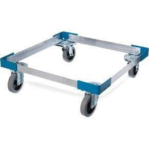 Carlisle FoodService Products E-Z Glide Dishwashing Racks Dolly with Handle for Kitchen and Restaurants, Aluminum, 20.63 X 20.63 X 6.63 Inches, Blue