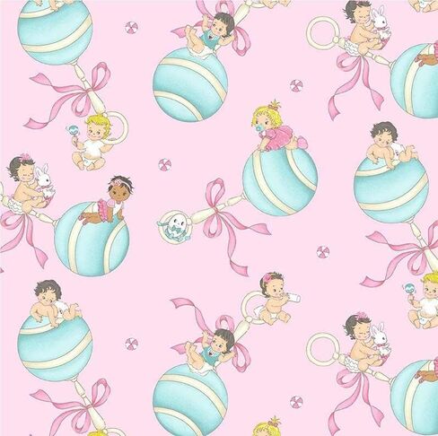 Michael Miller Fabrics Baby Girls On Minky, Pink in Kuwait