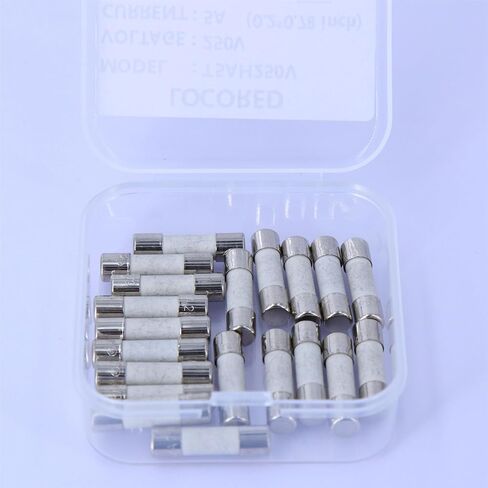 LOCORED 20 قطعة 5A 250 فولت ضربة بطيئة صمامات سيراميك T5AH250V 5x20 مللي متر 5 أمبير 250 فولت فيوز 0.2x0.78 بوصة تأخير الوقت خرطوشة أنبوب الصمامات UL المدرجة in Kuwait