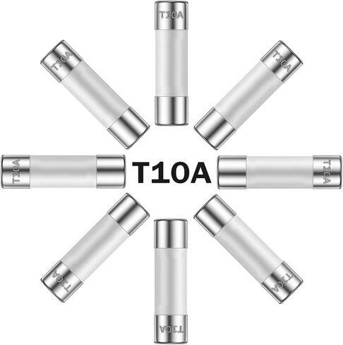 ALLECIN 10A 250V 6x30MM صمامات سيراميك بطيئة النفخ 10 أمبير 250 فولت 0.24 × 1.18 بوصة أنبوب تأخير الوقت T10AL250V (عبوة من 10 قطع) in Kuwait