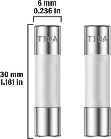 ALLECIN 10A 250V 6x30MM صمامات سيراميك بطيئة النفخ 10 أمبير 250 فولت 0.24 × 1.18 بوصة أنبوب تأخير الوقت T10AL250V (عبوة من 10 قطع) in Kuwait