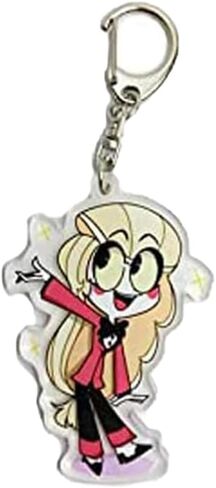 DJMANMENGG Habzin Hotel Vaggie Keychain Anime Alastor Cosplay Acrylic Keyring Pendant 5PCS in Kuwait