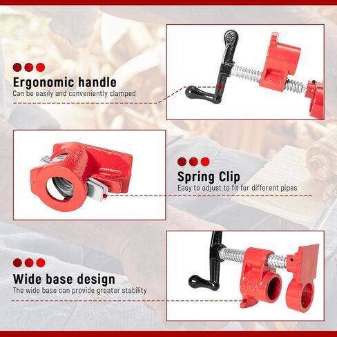 مشابك أنابيب DUPDMKIN لمشابك الأنابيب شديدة التحمل لأعمال النجارة، مشابك لصق خشبية مقاس 3/4 بوصة مع إطلاق سريع، مشبك أنابيب مثالي للنجارة، وتحسين المنزل، والمشروعات اليدوية (8، 3/4 بوصة) in Kuwait