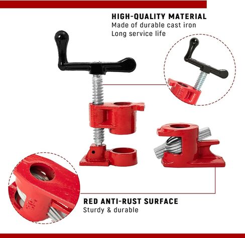 مشابك أنابيب DUPDMKIN لمشابك الأنابيب شديدة التحمل لأعمال النجارة، مشابك لصق خشبية مقاس 3/4 بوصة مع إطلاق سريع، مشبك أنابيب مثالي للنجارة، وتحسين المنزل، والمشروعات اليدوية (8، 3/4 بوصة) in Kuwait