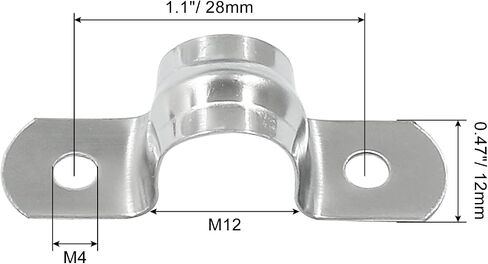 Hordion 50Pcs 1/4" Two Hole Strap U Bracket, M5 Rigid Pipe Strap Stainless Steel Conduit Clamp for Fixing Pipe in Saudi Arabia