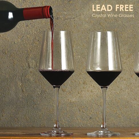 Wine Glasses Set of 6,Long Stem White/Red Wine glasses,14oz Hand Blown Premium Crystal Wine Glass,Gift Packing Burgundy Glasses in Saudi Arabia