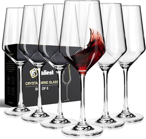 Wine Glasses Set of 6,Long Stem White/Red Wine glasses,14oz Hand Blown Premium Crystal Wine Glass,Gift Packing Burgundy Glasses in Saudi Arabia