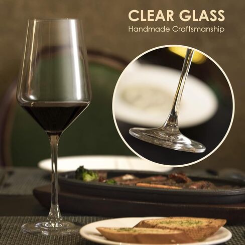 Wine Glasses Set of 6,Long Stem White/Red Wine glasses,14oz Hand Blown Premium Crystal Wine Glass,Gift Packing Burgundy Glasses in Saudi Arabia
