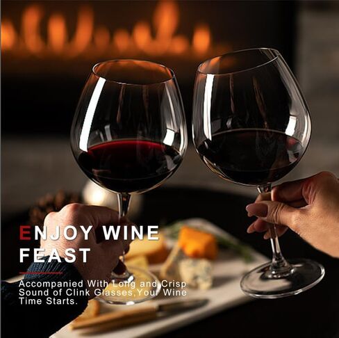 Super Large 30OZ Wine Glasses-Hand Blown Crystal Giant Wine Glasses, Big Burgundy Glasses Oversized, Red White Wine,Luxury, Elegant, Ideal Gift for Women,Men,Christmas,Anniversary,Birthday (Pack of 2) in Saudi Arabia