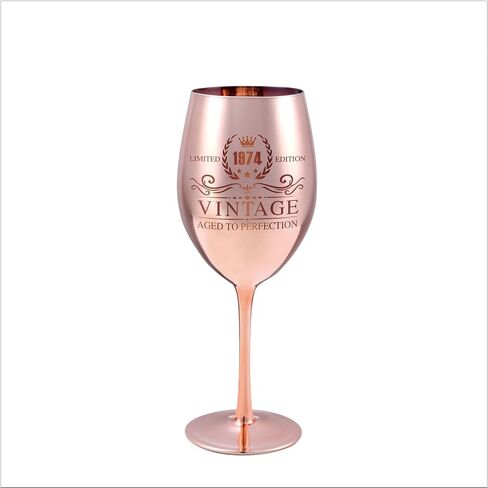 Vintage 1974 Wine Glass - 50th birthday gifts for women - Turning 50 Year Old Birthday Decorations - For Friends, Daughter, Sister Mom in Saudi Arabia
