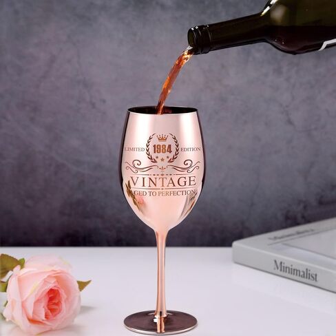Vintage 1974 Wine Glass - 50th birthday gifts for women - Turning 50 Year Old Birthday Decorations - For Friends, Daughter, Sister Mom in Saudi Arabia