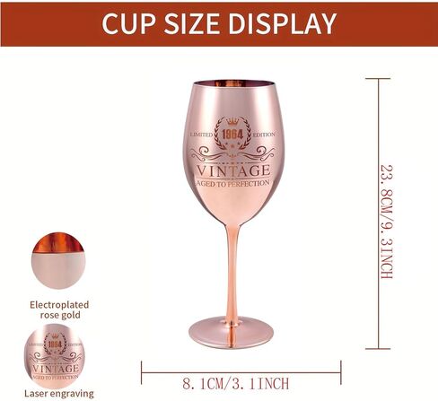 Vintage 1974 Wine Glass - 50th birthday gifts for women - Turning 50 Year Old Birthday Decorations - For Friends, Daughter, Sister Mom in Kuwait