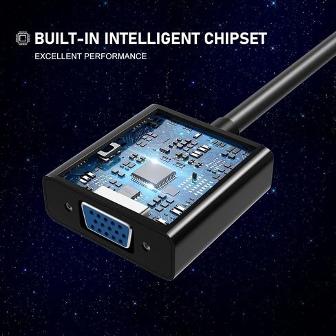 HDMI to VGA Adapter, Gold-Plated HDMI to VGA Converter (Male to Female), HDMI Adapter Compatible for Computer, Laptop, PC, Monitor, Projector, HDTV, Chromebook, Raspberry Pi, Xbox and More in Kuwait