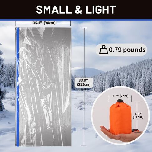 CIVJET Survival Bag Bivy Sack Waterproof, Emergency Sleeping Bags Blanket Stuff Shelter Xtreme Cold, Survival Gear and Supplies for Disaster Preparedness, Thermal, Portable, Camping in Saudi Arabia